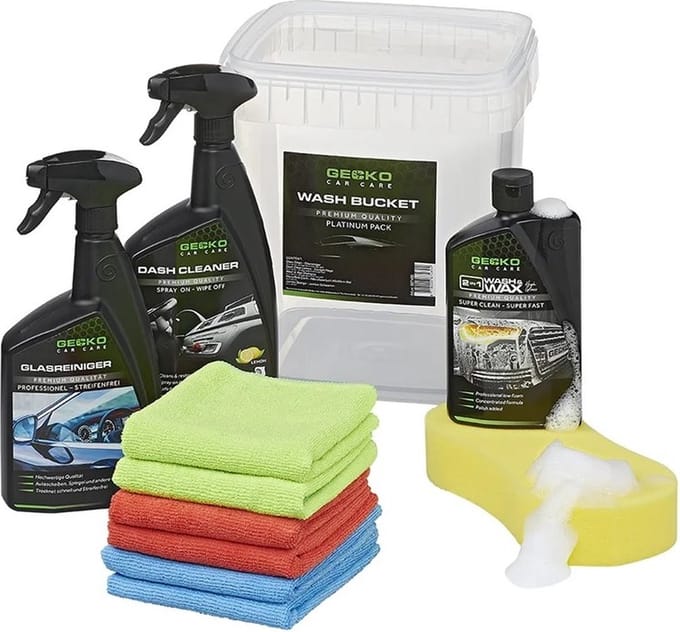 Gecko Wash Bucket Platinum Pack 6-delig auto onderhoud pakket Carcare