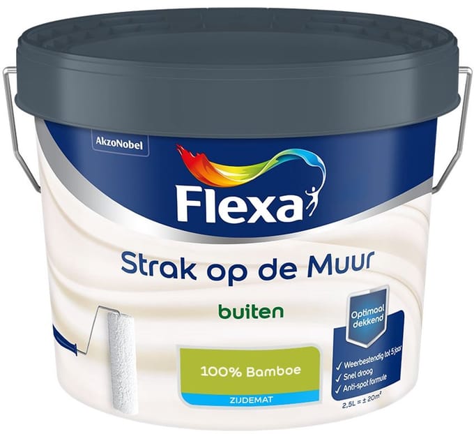 Flexa - Strak Op De Muur Buiten Zijdemat - 100% Bamboe - Mengverf - 2,5 L