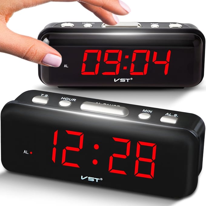 Dailygoods- Digitale Wekker Groot LED-Display - Alarm