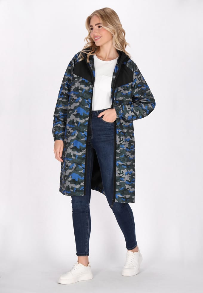 Schmuddelwedda Jas Dames Blauwe camouflage