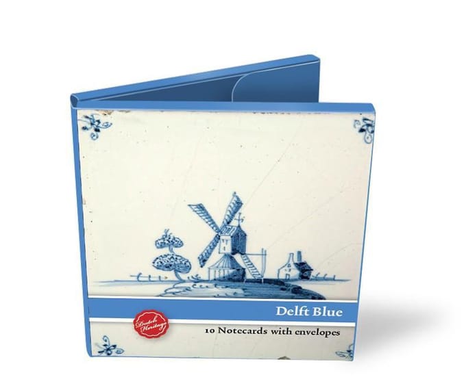 Kaartenmapje, 10 dubbele kaarten, Oud hollandse Delfts blauwe tegels