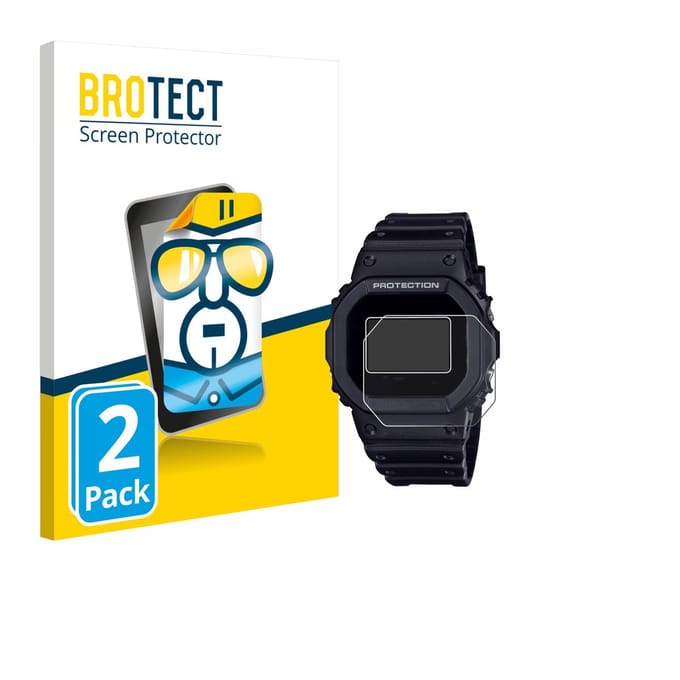BROTECT - Screenprotector voor Casio G-Shock DW-5600RL-1 - Folie Beschermfolie transparant 2 Stuks