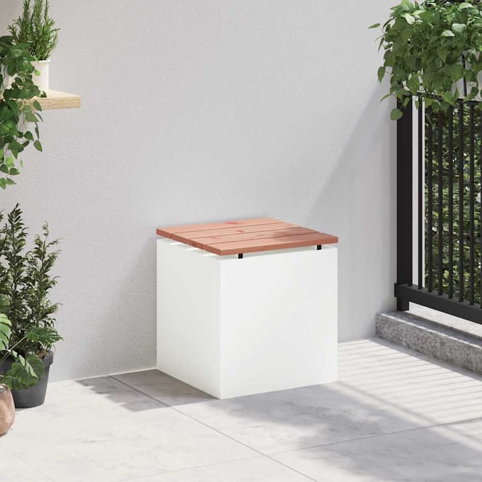 vidaXL - Tuinbank - Wit - 40 - x - 40 - x - 43 - cm - Staal