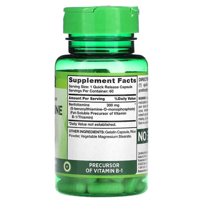 Nature'S Truth, Benfotiamine, 300Mg, 60 Capsules