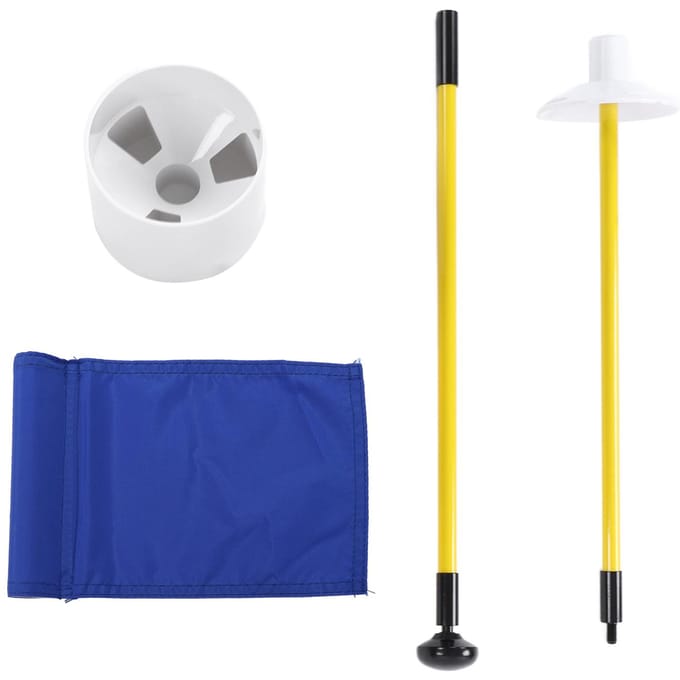 Oefen Golf Hole Paal Cup Vlaggenstok Afneembaar 2-delig Golf Putting Green Vlaggenstok Blauw white