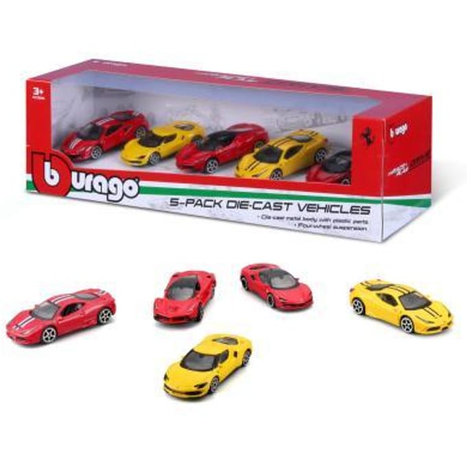 Bburago Burago 5-pack Ferrari 5-pack 1:64 metalen auto's Auto's op schaal Miniatuur auto's