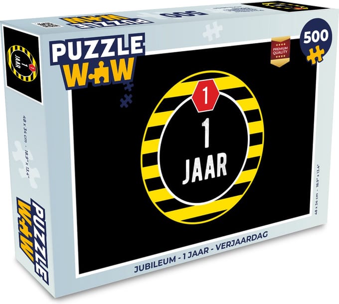 Puzzel Jubileum - 1 Jaar - Verjaardag - Legpuzzel - Puzzel 500 stukjes