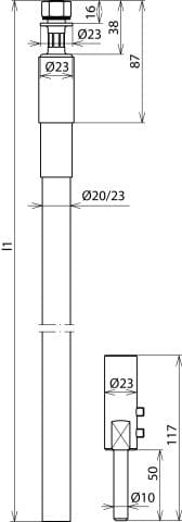 Dehn HVI Geleider Voorgemonteerd Voor Buis Buiten D23mm L6M - 819227