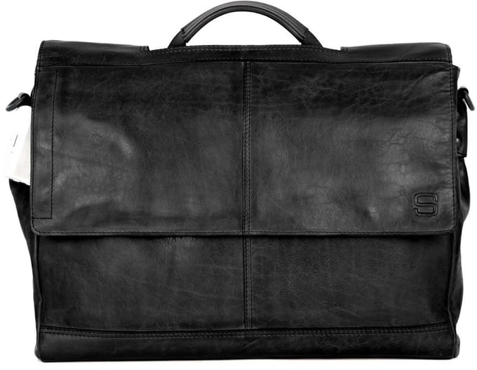 Leren Laptoptas - 15.6 inch - Benzo - Zwart