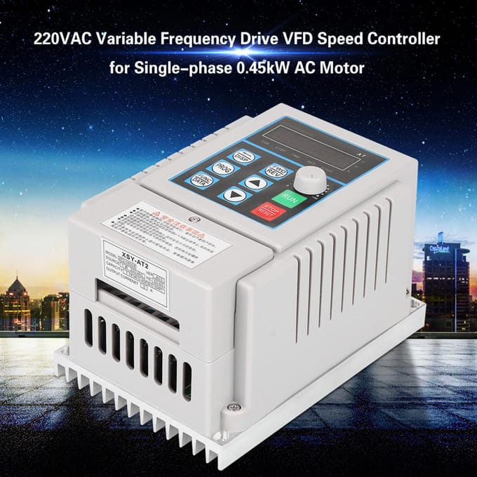 220VAC Variable Frequency Drive VFD Speed Controller for Single phase 0.45kW AC Motor