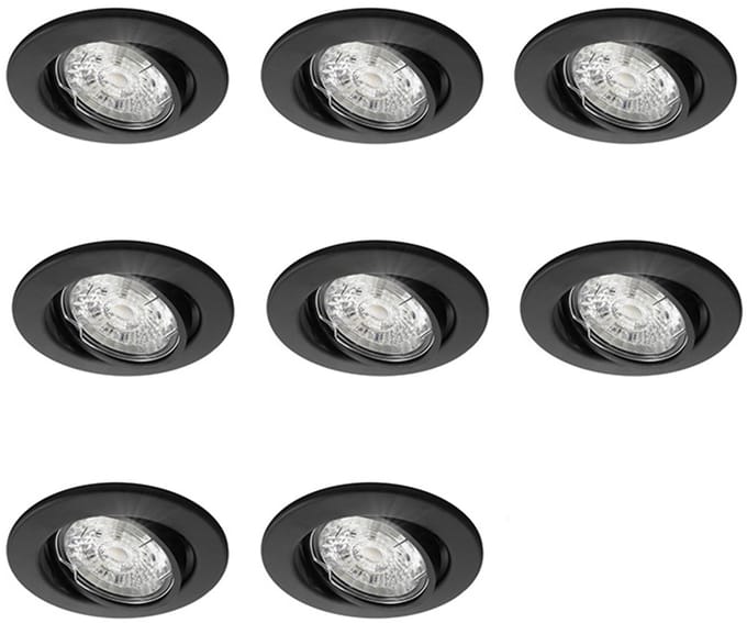 Lybardo - Inbouwspots - 8-pack - Spotjes Inbouw - Lucca - Kantelbaar