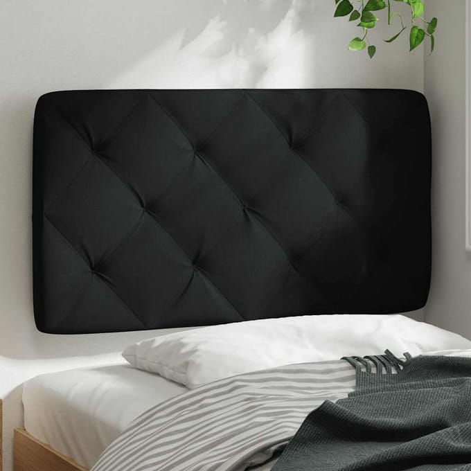 vidaXL - Hoofdbordkussen - 90 - cm - stof - zwart