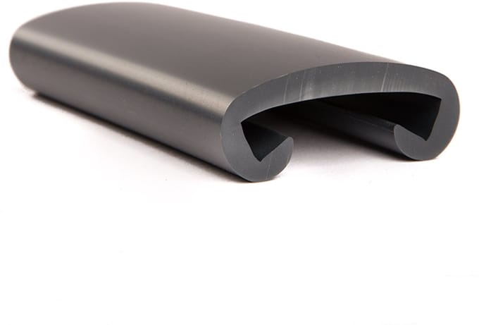 Rubbermagazijn - Trapleuningprofiel - PVC - antraciet grijs - BxH=40x8mm - Lengte 25 meter