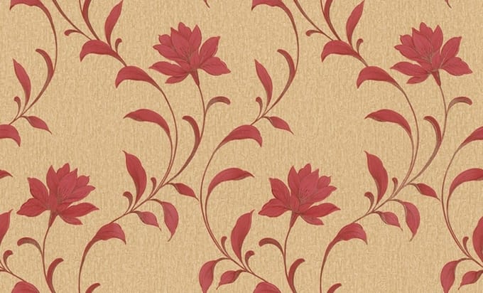Luisa Bloemen rood goud dubbelbreed behang 95946-2
