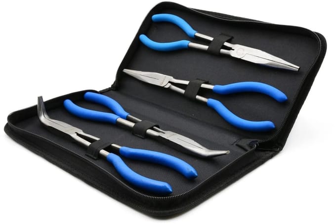 GEKO Langbektangenset - 4 stuks - CrV staal - Antislip handgrepen - 280 mm
