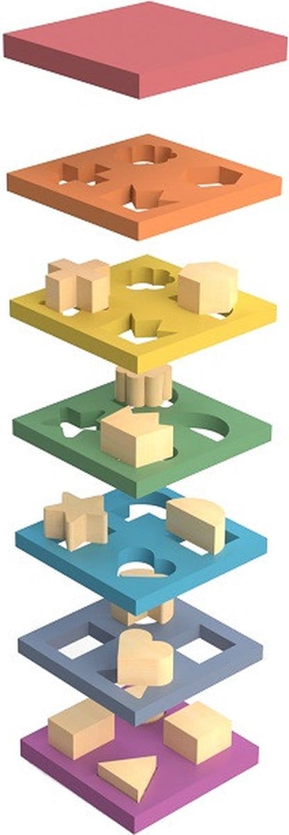 tickit® Regenboog Houten Vormstapelaar.