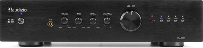 Stereo versterker - Audizio AD200B - hifi versterker met Bluetooth - Subwoofer aansluiting - Zwart