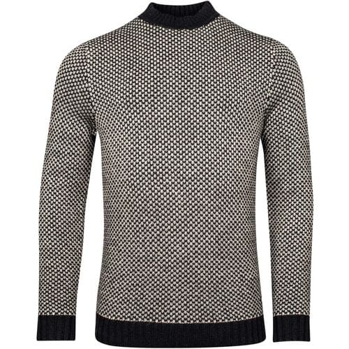 Baileys Trui Turtle Neck Allover Two Color Pattern Off White / male