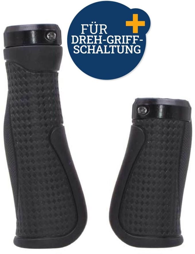 Set fietsgrepen Ergo-Grip zwart voor draaischakeling