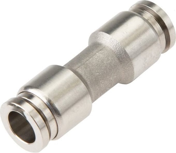 2x Rechte pneumatische insteekkoppeling - 6 bar - 6mm - RVS
