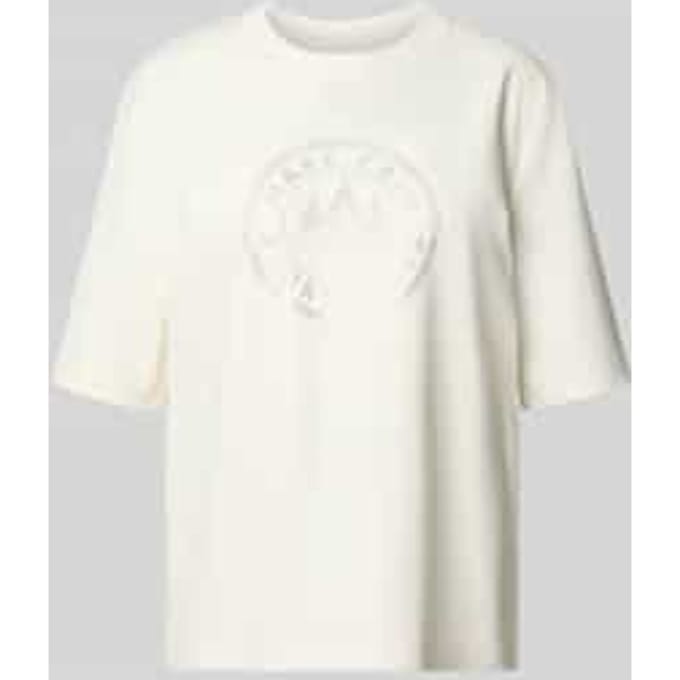 T-shirt met katoen en strass-steentjes