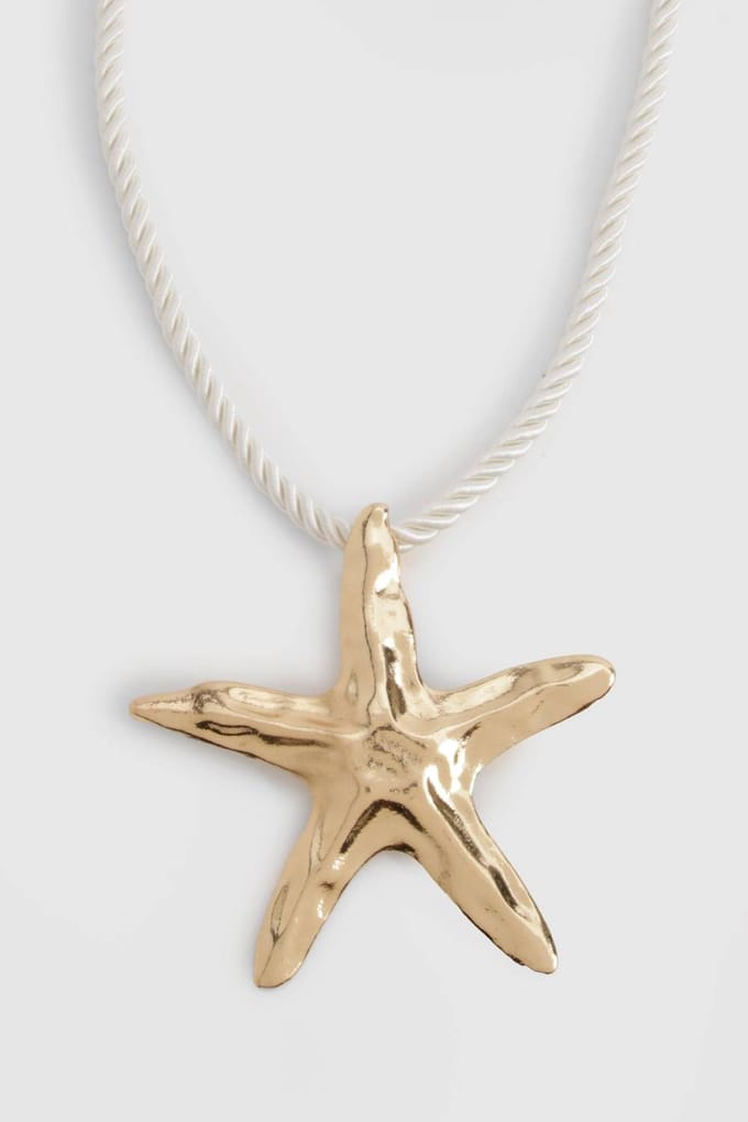boohoo Dames Zeester Hanger Touwketting | Goud