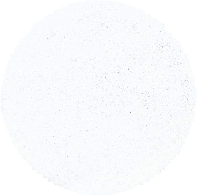 Flycarpets Azure Vloerkleed Rond - Wit - Hoogpolig - 80x80 cm