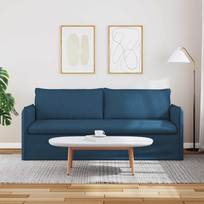 vidaXL - Bank - Blauw - 196 - x - 82 - x - 85 - cm - Stof