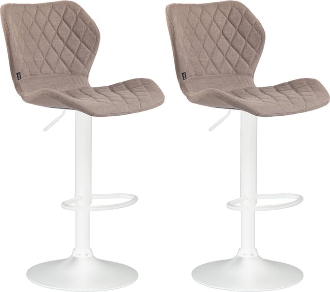 CLP Cork Set van 2 barkrukken - Stof taupe wit