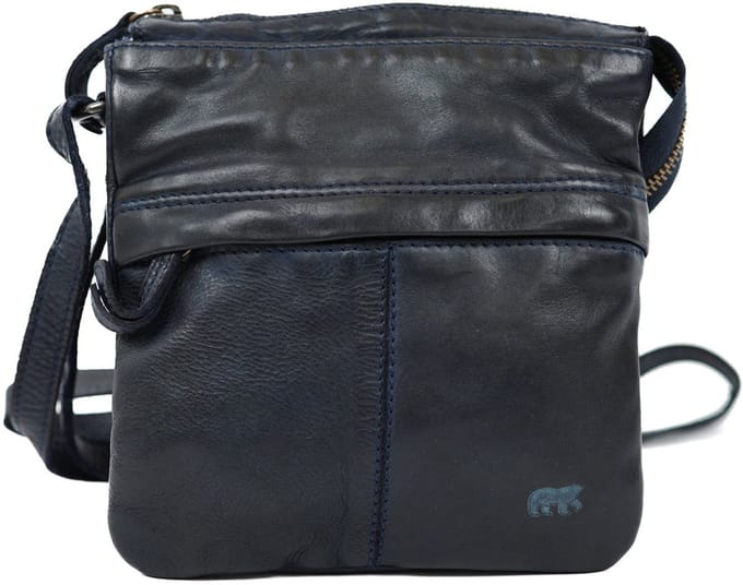 Bear Design Monique crossbody - Blue – Leren schoudertas – Van leer – De Bear Design Monique crossbody is een compacte leren tas voor dagen waarop je alleen het nodige meeneemt
