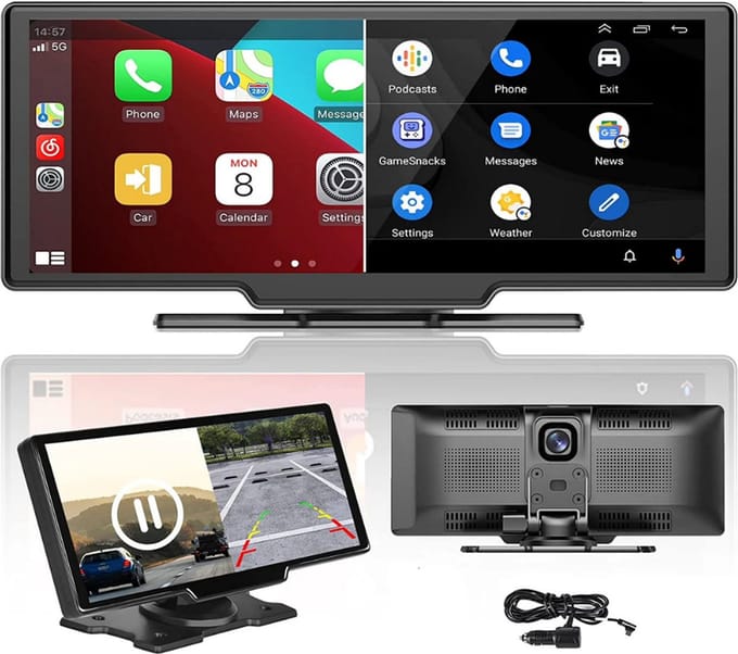 CarPlay Scherm met Dashcam & Android Auto | Gratis 64GB Sd-kaart