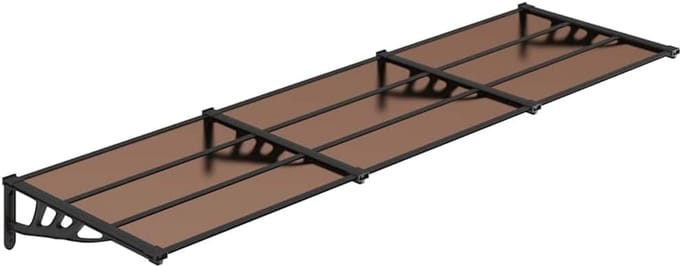 Grote Deurluifel 297,5x90 cm Zwart Polycarbonaat voor Deur en Raam
