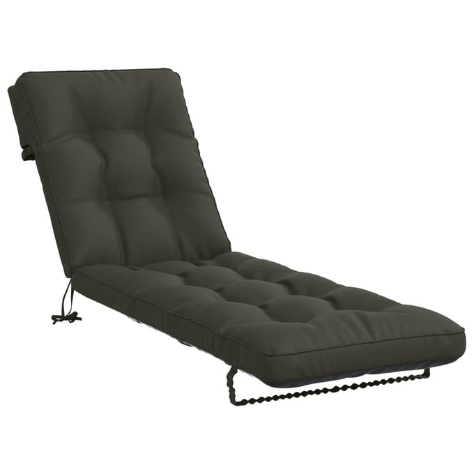 vidaXL - Ligstoel - Kussen - VIANEN - 100% - Polyester - Antraciet - 200 - x - 60 - x - 8 - cm