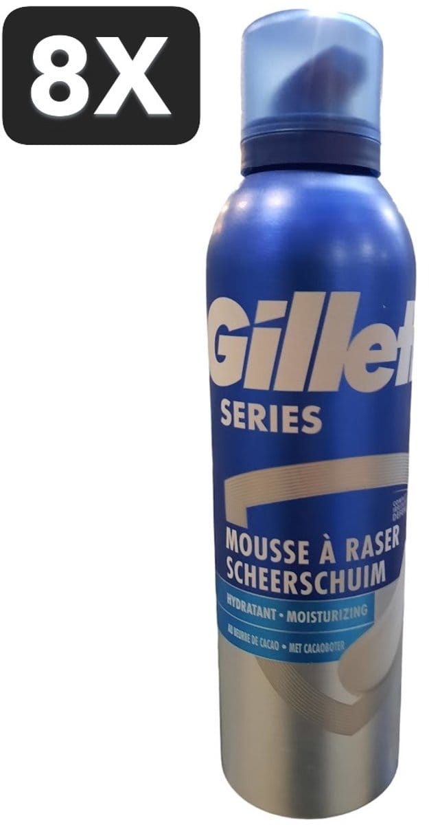 8 x Gillette - Series - Scheerschuim - Met Cacaoboter - 250 ml