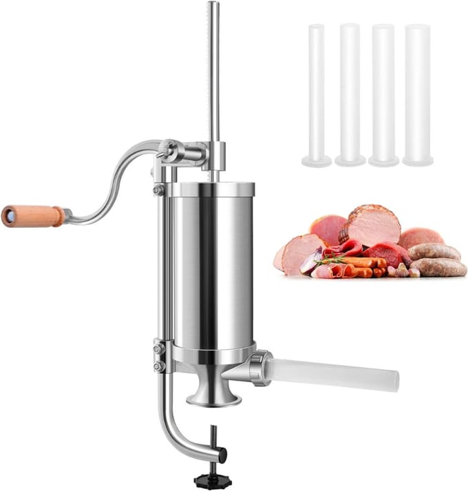 AMA® Worstenvuller - Worstenmaker - Worstenvul Machine - ‎25x40x10cm - Zilver