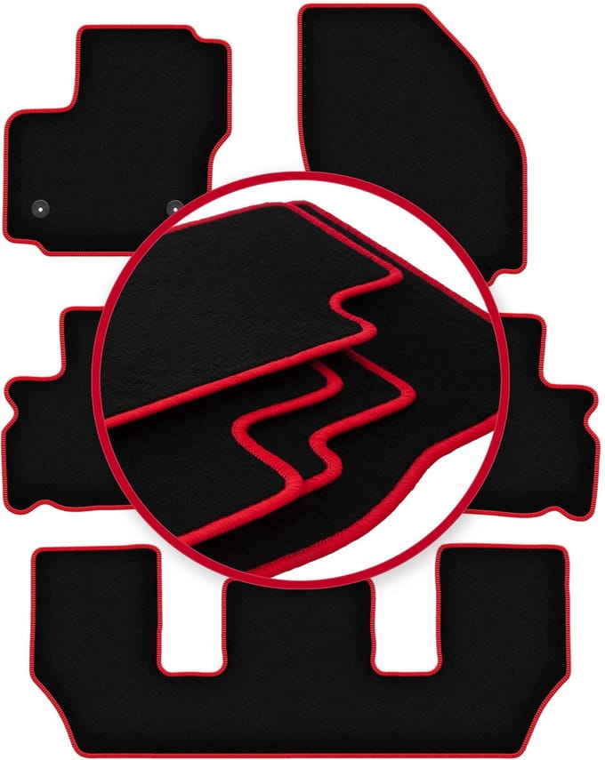CARLUX-RED automatten voor: Ford Galaxy MK2 FL 7-zits (2012-2015)