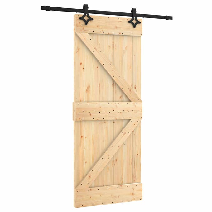 vidaXL - Schuifdeur - 85 - x - 210 - cm - Massief - Pine - Hout - (Onbehandeld)