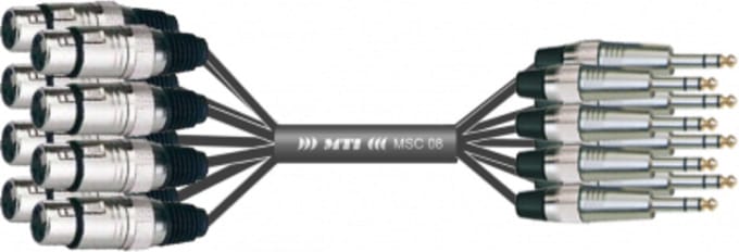 MUSIC STORE Studio Multicore/Eco 8/XLR-Kl. 1,5m / XLR female > jack sym - Analoge multicore kabel