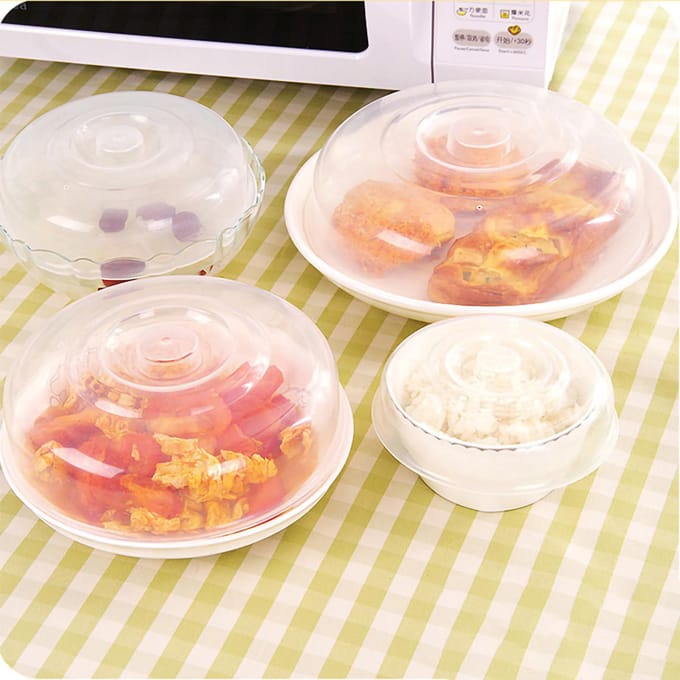 Couvercle de protection pour micro-ondes transparent en PP, protection des aliments, design sûr et sain 14cm