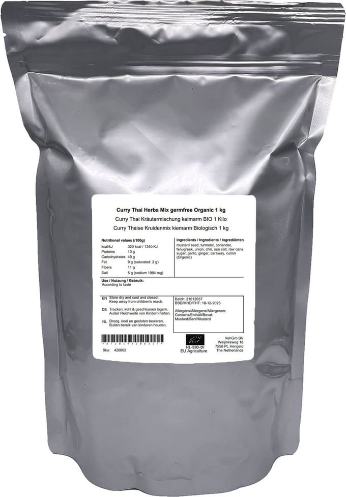 Curry Thaise Kruidenmix Kiemarm - 1 Kg - Holyflavours