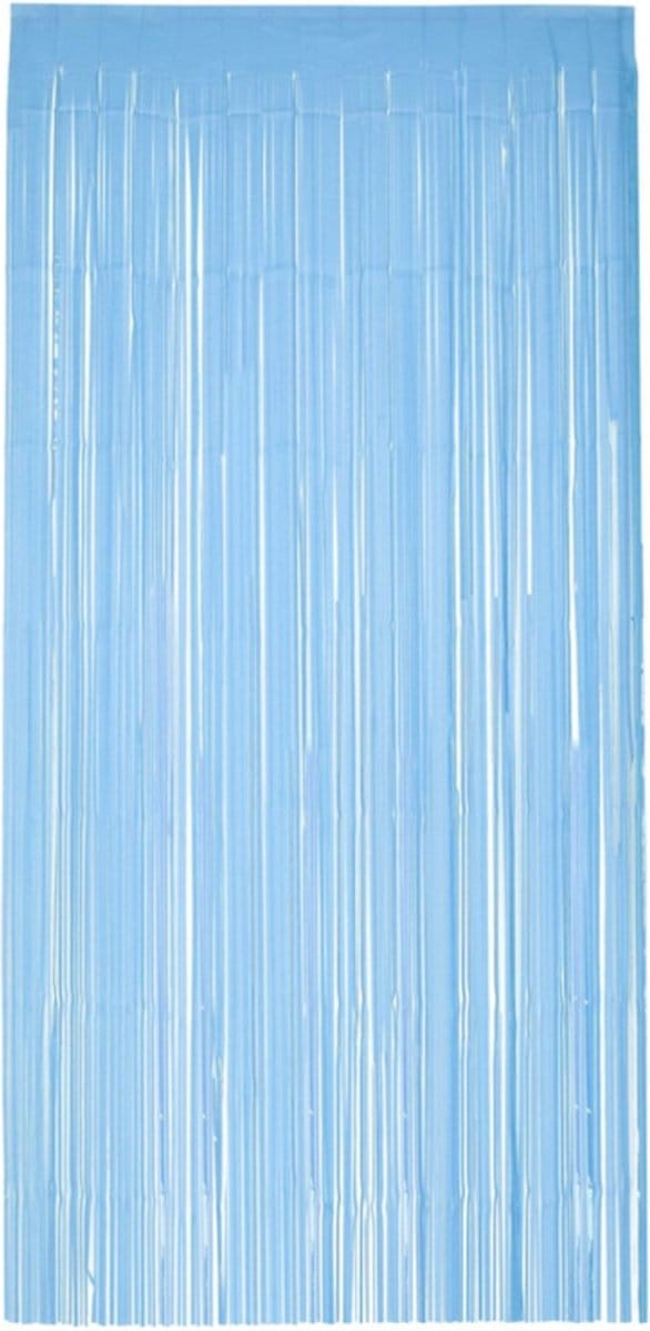 Smiffys - Matt Fringe Curtain Backdrop Feestdecoratie - Blauw