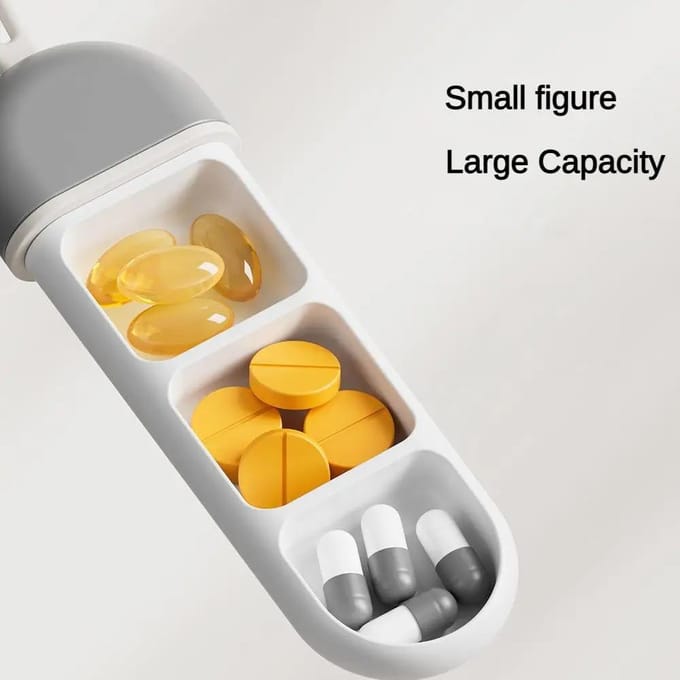 Dagelijkse pillenorganizer Draagbare, nette en opgeruimde pillenbeheer Reispillendispenser Medicijndoos Duurzame pillendoos wit