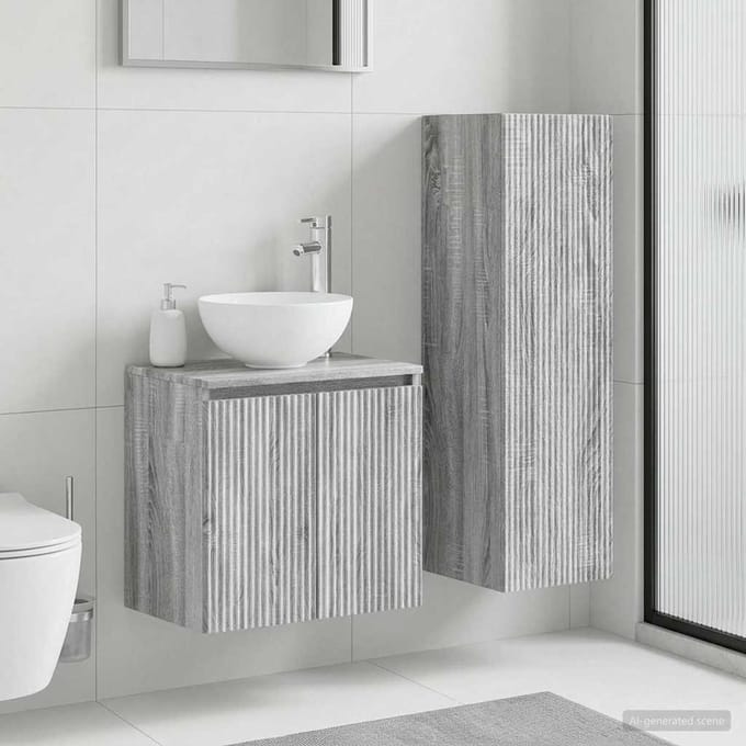 vidaXL - Badkamermeubel - Set - 2 - st - Grijs - Sonoma - 33 - x - 34,5 - x - 100 - cm