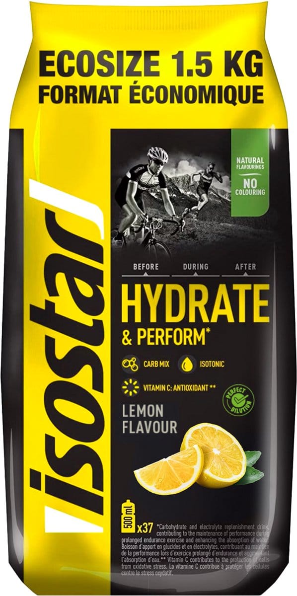 Isostar Energiedrank - Hydrate&Perform - Ecopack - Citroen - 1,5 kg