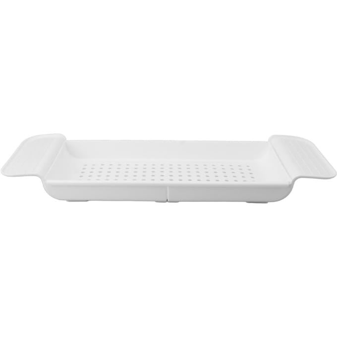 Badplank Over Bad Intrekbaar Plastic Over Rek Handdoek Boek Houder Opbergorganizer Zwart wit