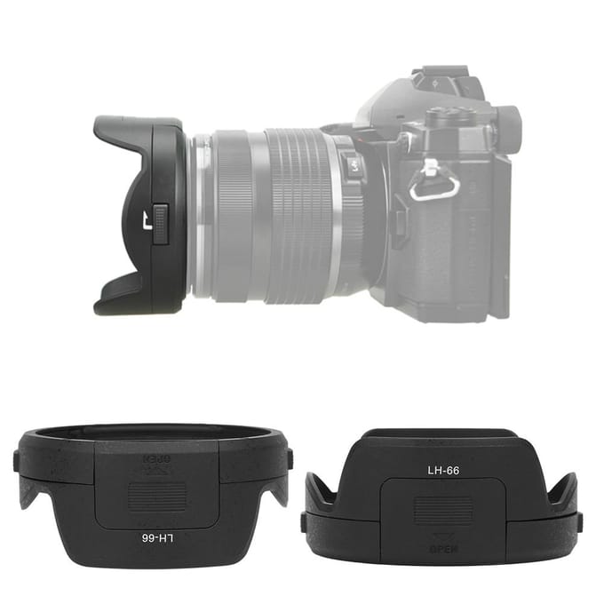 LH-66 Camera Mount Zonnekap voor Olympus M.ZUIKO ED 12-40mm F2.8 Lens black