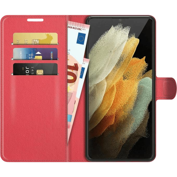 Just in Case Galaxy S22 Ultra TPU Portemonnee Hoesje Red