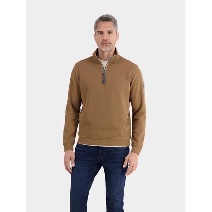 Lerros - Half zip trui - Mannen - XL - 756 LIGHT COFFEE - Katoen - 2584402
