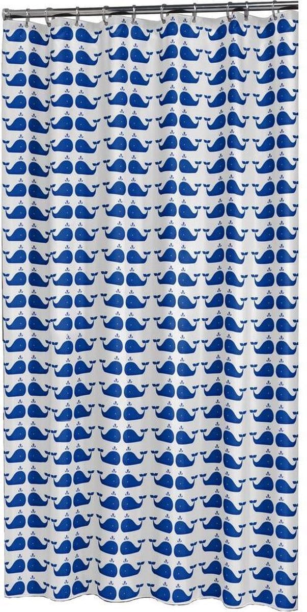 Sealskin Whale Douchegordijn 180x200 cm - PEVA - Blauw