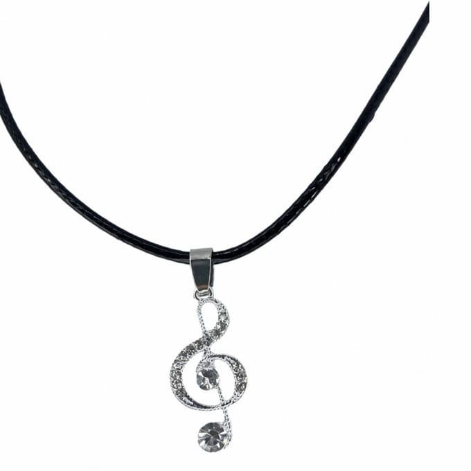 Ketting- G Sleutel strass muziek - Charme Bijoux
